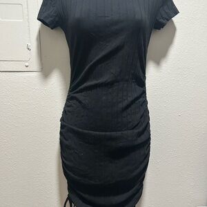 SHEIN Black Ruched Mini Dress